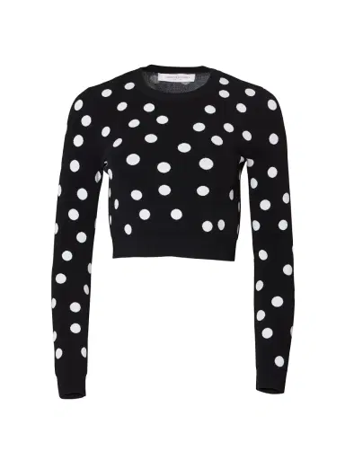 Carolina Herrera Women's Polka Dot Sweater - Black White | Thumbnail 5 Carolina Herrera Women's Polka Dot Sweater - Black White | Thumbnail 5