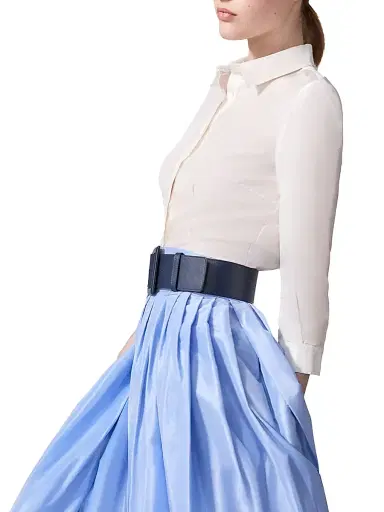 Carolina Herrera Women's Signature Taffeta Blouse - Natural White - Size 18 | Thumbnail 4