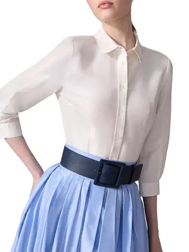 Carolina Herrera Women's Signature Taffeta Blouse - Natural White - Size 18 | Thumbnail 6