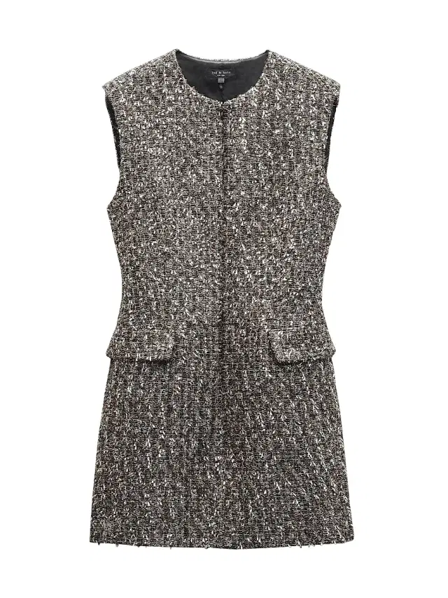 rag & bone Women's Tina Linton Wool-Blend Sleeveless Minidress - Silver Multi