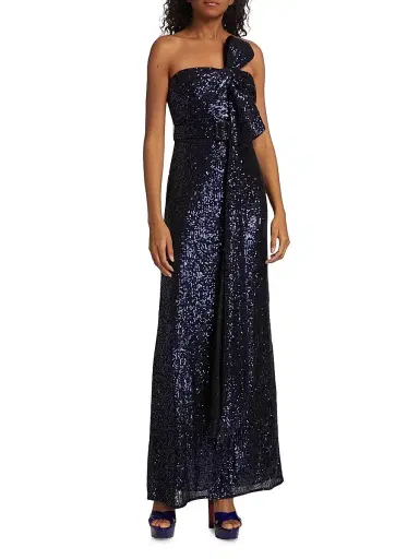Badgley Mischka Women's Strapless Sequin Bow Gown - Navy | Thumbnail 3 Badgley Mischka Women's Strapless Sequin Bow Gown - Navy | Thumbnail 3