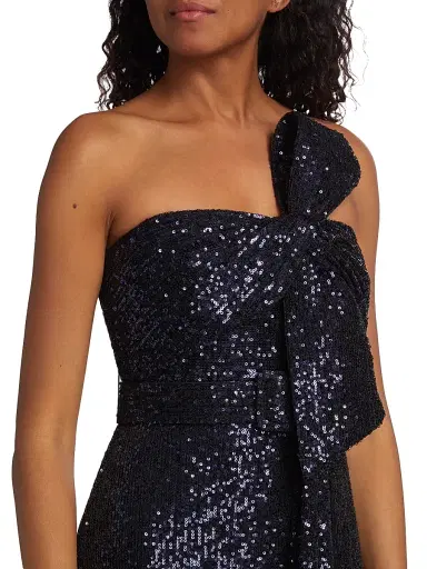 Badgley Mischka Women's Strapless Sequin Bow Gown - Navy | Thumbnail 6 Badgley Mischka Women's Strapless Sequin Bow Gown - Navy | Thumbnail 6