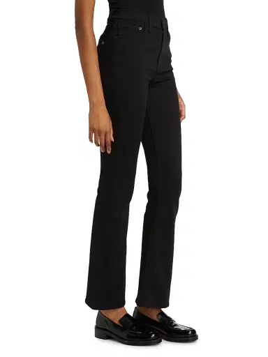 rag & bone Women's Flexi Peyton High-Rise Boot-Cut Jeans - Black | Thumbnail 4