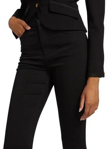 rag & bone Women's Flexi Peyton High-Rise Boot-Cut Jeans - Black | Thumbnail 6