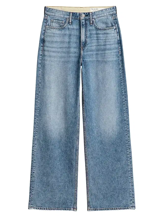 rag & bone Women's Featherweight Logan Wide-Leg Jeans - Audrey