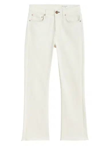 rag & bone Women's Peyton Mid-Rise Ankle Bootcut - Ecru | Thumbnail 1