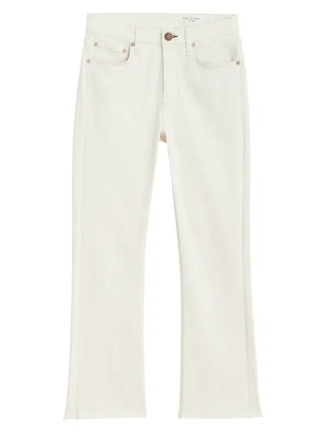 rag & bone Women's Peyton Mid-Rise Ankle Bootcut - Ecru