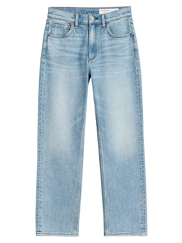 rag & bone Women's Harlow Straight Mid-Rise Crop Jeans - Lou