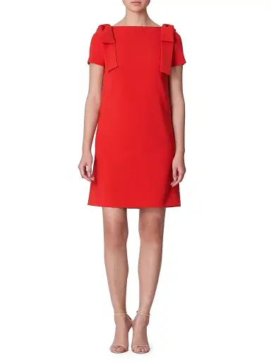 Carolina Herrera Women's Icon Bow-Embellished Shift Dress - Poppy - Size 2 | Thumbnail 2 Carolina Herrera Women's Icon Bow-Embellished Shift Dress - Poppy - Size 2 | Thumbnail 2