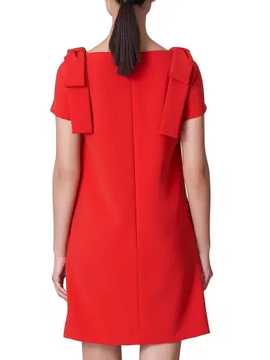 Carolina Herrera Women's Icon Bow-Embellished Shift Dress - Poppy - Size 2 | Thumbnail 4 Carolina Herrera Women's Icon Bow-Embellished Shift Dress - Poppy - Size 2 | Thumbnail 4