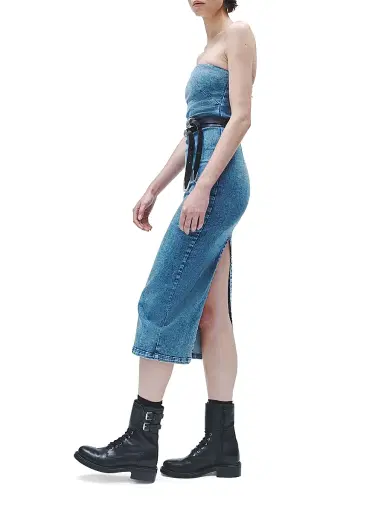 rag & bone Women's Jasmine Stretch Denim Midi-Dress - Elle | Thumbnail 4