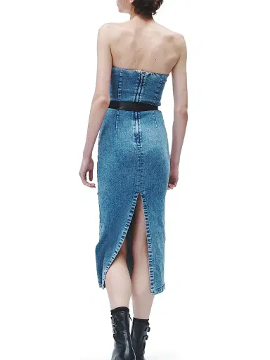 rag & bone Women's Jasmine Stretch Denim Midi-Dress - Elle | Thumbnail 5