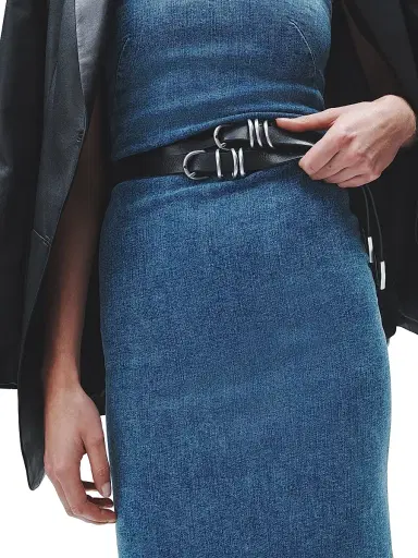 rag & bone Women's Jasmine Stretch Denim Midi-Dress - Elle | Thumbnail 7