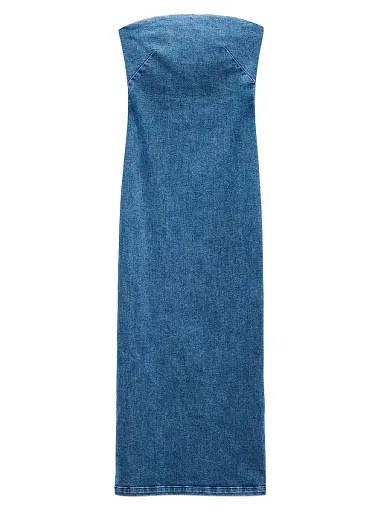 rag & bone Women's Jasmine Stretch Denim Midi-Dress - Elle | Thumbnail 1