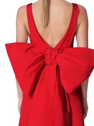 Carolina Herrera Women's Nicola Silk Bow Minidress - Poppy - Size 2 | Thumbnail 4