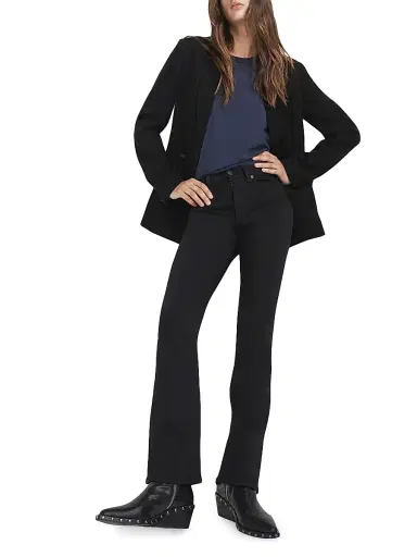 rag & bone Women's Peyton Mid-Rise Bootcut - Black | Thumbnail 2