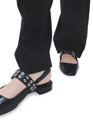 rag & bone Women's Astra Leather Slingback Sandals - Black | Thumbnail 7