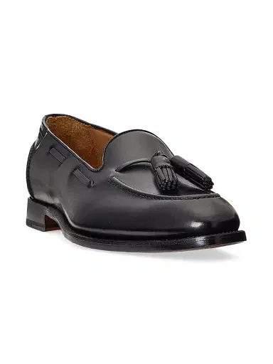 Ralph Lauren Purple Label Men's Luther Tasseled Leather Loafers - Black | Thumbnail 2