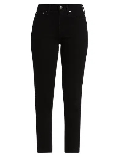 rag & bone Women's Wren High-Rise Crop Jeans - Black | Thumbnail 1