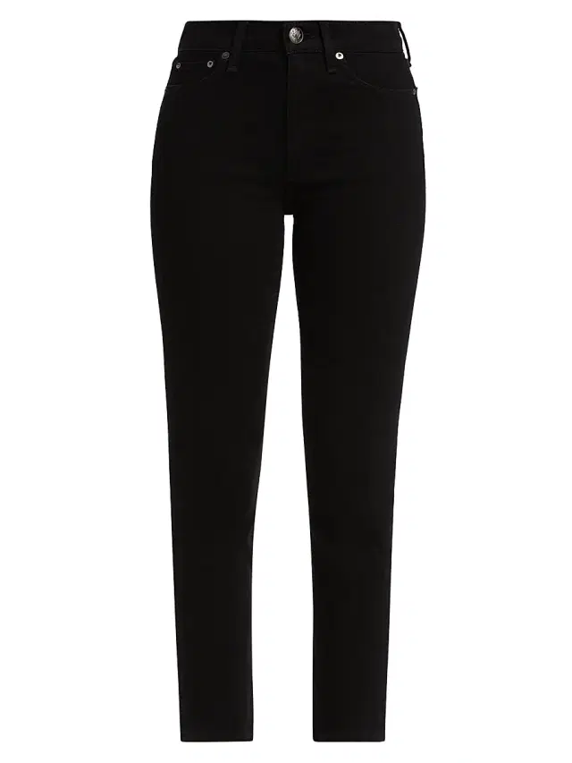 rag & bone Women's Wren High-Rise Crop Jeans - Black