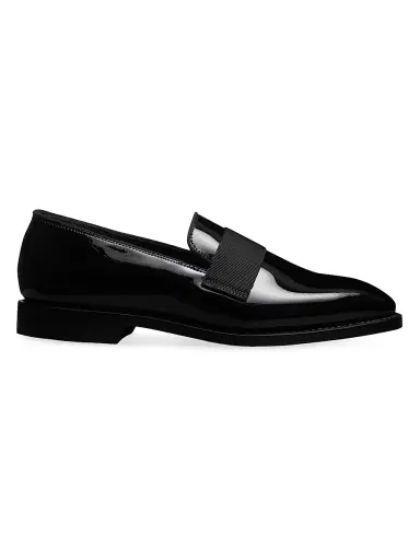 Allen Edmonds Men's James Patent Leather Penny Loafers - Black - Size 10 | Thumbnail 1