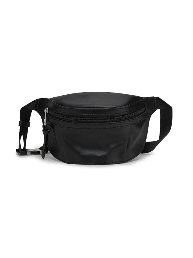 Women's Mini Commuter Leather Belt Bag - Black