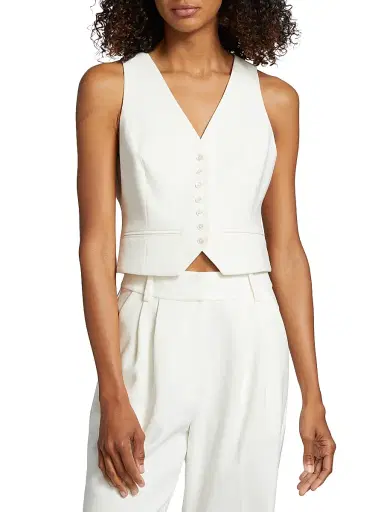 Favorite Daughter Women's Favorite Tailored Vest - Ivory - Size XS | Thumbnail 3 Favorite Daughter Women's Favorite Tailored Vest - Ivory - Size XS | Thumbnail 3
