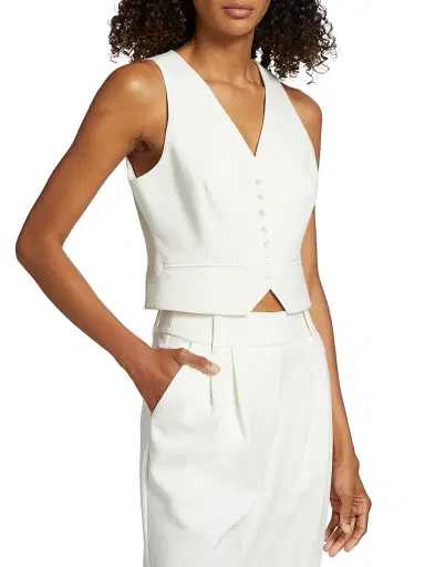 Favorite Daughter Women's Favorite Tailored Vest - Ivory - Size XS | Thumbnail 4 Favorite Daughter Women's Favorite Tailored Vest - Ivory - Size XS | Thumbnail 4