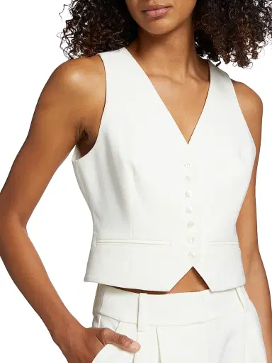 Favorite Daughter Women's Favorite Tailored Vest - Ivory - Size XS | Thumbnail 6 Favorite Daughter Women's Favorite Tailored Vest - Ivory - Size XS | Thumbnail 6