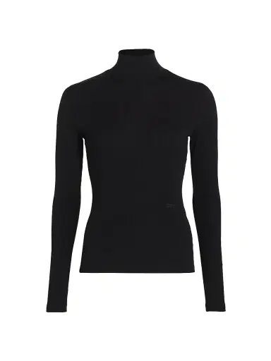 Frame Women's Rib Turtleneck Sweater - Noir - Size Large | Thumbnail 1 Frame Women's Rib Turtleneck Sweater - Noir - Size Large | Thumbnail 1