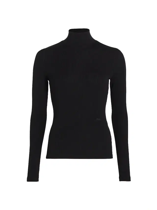 FRAME Women's Rib Turtleneck Sweater - Noir
