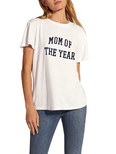 Favorite Daughter Women's ''Mom Of The Year'' Classic Collegiate T-Shirt - White Navy - Size XS | Thumbnail 3 Favorite Daughter Women's ''Mom Of The Year'' Classic Collegiate T-Shirt - White Navy - Size XS | Thumbnail 3