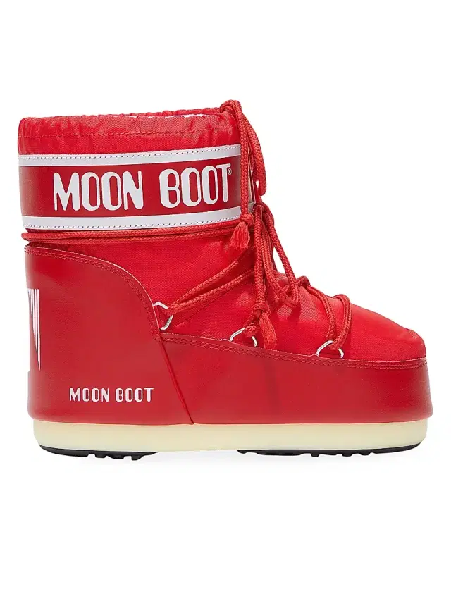 Moon Boot Men's Unisex Icon Low 2 Snowboots - Red - Size 4.5