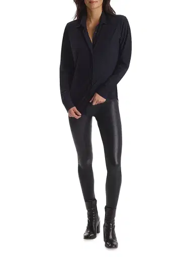 Commando Women's Classic Button-Down Shirt - Black - Size XS | Thumbnail 2