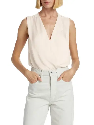 Favorite Daughter Women's Date Satin Surplice Bodysuit - Ivory - Size XL | Thumbnail 3 Favorite Daughter Women's Date Satin Surplice Bodysuit - Ivory - Size XL | Thumbnail 3