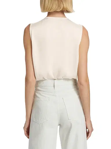 Favorite Daughter Women's Date Satin Surplice Bodysuit - Ivory - Size XL | Thumbnail 5 Favorite Daughter Women's Date Satin Surplice Bodysuit - Ivory - Size XL | Thumbnail 5