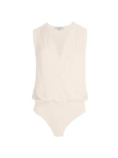 Favorite Daughter Women's Date Satin Surplice Bodysuit - Ivory - Size XL | Thumbnail 1 Favorite Daughter Women's Date Satin Surplice Bodysuit - Ivory - Size XL | Thumbnail 1