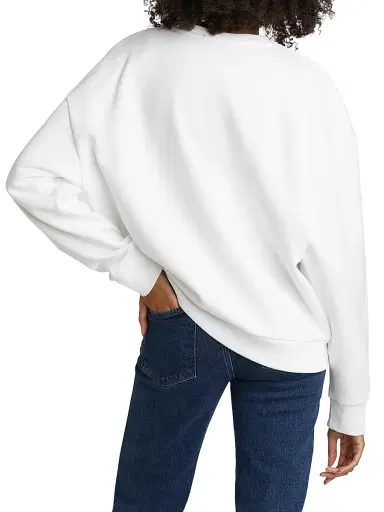 Favorite Daughter Women's Heart Logo Sweatshirt - White With Navy - Size XS | Thumbnail 5
