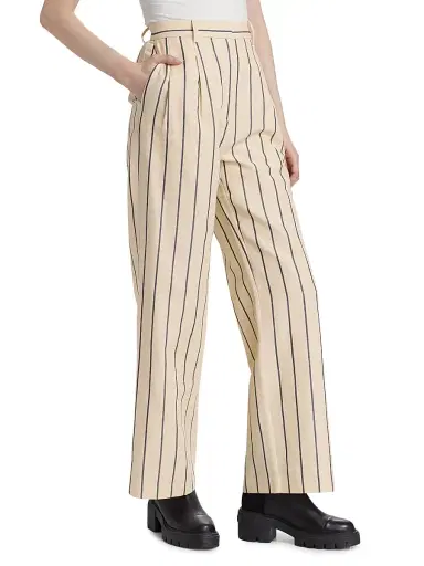 Jenni Kayne Women's Jones Striped Straight-Leg Trousers | Thumbnail 4 Jenni Kayne Women's Jones Striped Straight-Leg Trousers | Thumbnail 4