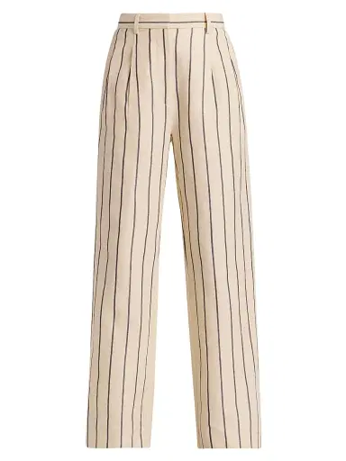 Jenni Kayne Women's Jones Striped Straight-Leg Trousers | Thumbnail 1 Jenni Kayne Women's Jones Striped Straight-Leg Trousers | Thumbnail 1