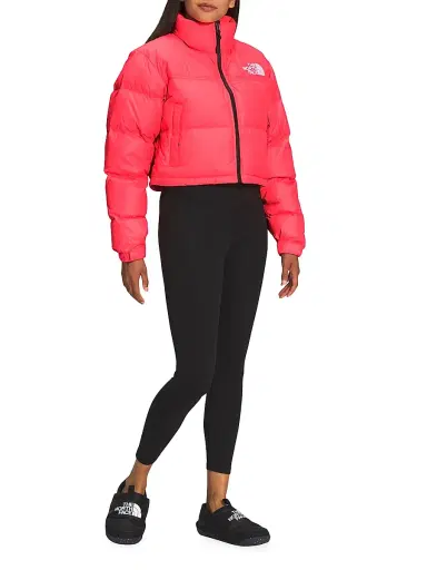 The North Face Women's Nuptse Cropped Down Puffer Jacket - Coral - Size XL | Thumbnail 2 The North Face Women's Nuptse Cropped Down Puffer Jacket - Coral - Size XL | Thumbnail 2