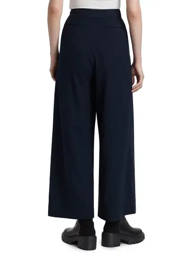 Jenni Kayne Women's Silk Relaxed Cropped Trousers - Navy - Size 14 | Thumbnail 5 Jenni Kayne Women's Silk Relaxed Cropped Trousers - Navy - Size 14 | Thumbnail 5