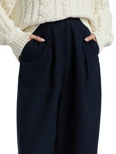 Jenni Kayne Women's Silk Relaxed Cropped Trousers - Navy - Size 14 | Thumbnail 6 Jenni Kayne Women's Silk Relaxed Cropped Trousers - Navy - Size 14 | Thumbnail 6