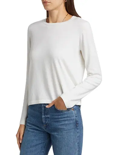 Rails Women's Cotton-Cashmere Long-Sleeve T-Shirt - White | Thumbnail 4 Rails Women's Cotton-Cashmere Long-Sleeve T-Shirt - White | Thumbnail 4