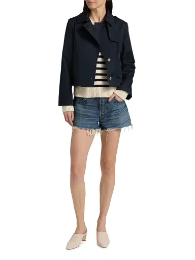 Frame Women's Cotton Trench Jacket - Navy - Size XL | Thumbnail 2 Frame Women's Cotton Trench Jacket - Navy - Size XL | Thumbnail 2