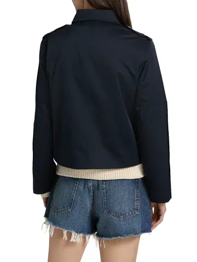 Frame Women's Cotton Trench Jacket - Navy - Size XL | Thumbnail 5 Frame Women's Cotton Trench Jacket - Navy - Size XL | Thumbnail 5