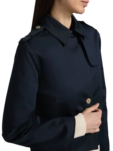 Frame Women's Cotton Trench Jacket - Navy - Size XL | Thumbnail 6 Frame Women's Cotton Trench Jacket - Navy - Size XL | Thumbnail 6