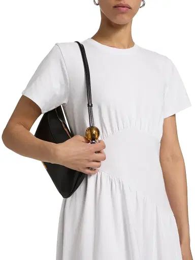 Frame Women's Gathered Seam Cotton Midi-Dress - White - Size Large | Thumbnail 6 Frame Women's Gathered Seam Cotton Midi-Dress - White - Size Large | Thumbnail 6
