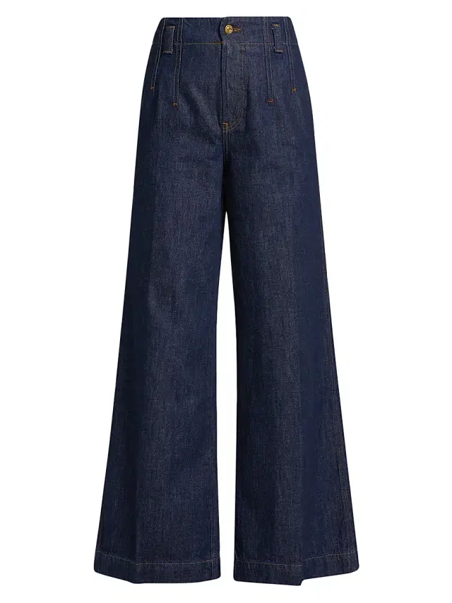 Women's Darted Wide-Leg Jeans - Rinse