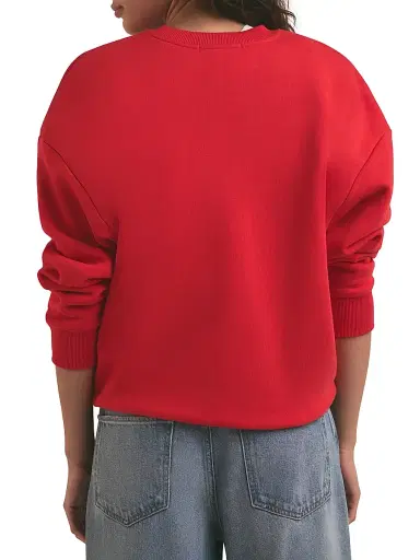 Favorite Daughter Women's Collegiate Oversized Logo Cotton-Blend Sweatshirt - Haute Rouge - Size XS | Thumbnail 6 Favorite Daughter Women's Collegiate Oversized Logo Cotton-Blend Sweatshirt - Haute Rouge - Size XS | Thumbnail 6